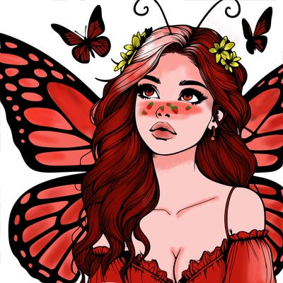 butterfly fairy realistic girl