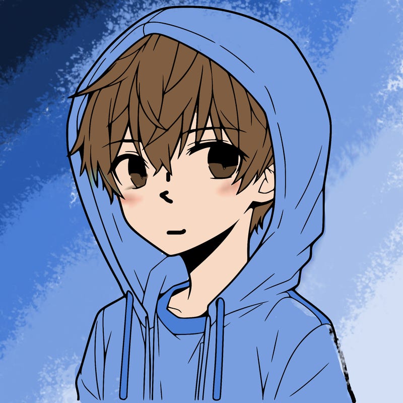 anime guy in hoodie