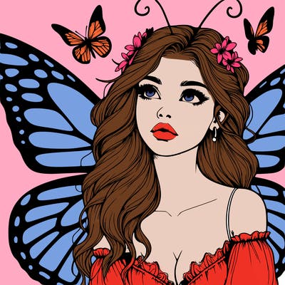 butterfly fairy realistic girl