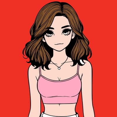 realistic girl with crop top