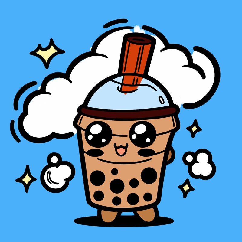 boba tea cartoon character