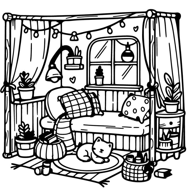 cozy corner coloring page