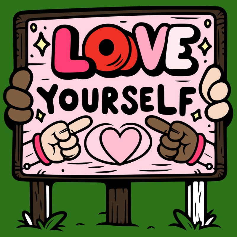 a sign where it is written: love yourself