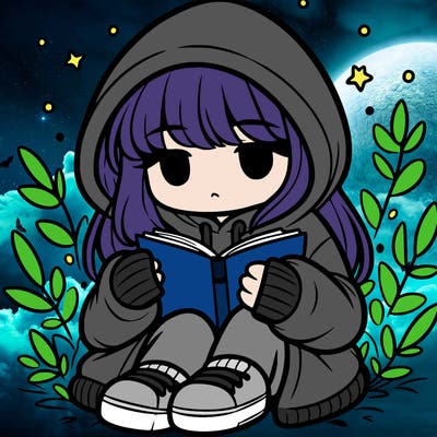 girl in oversized hoodie reading a book