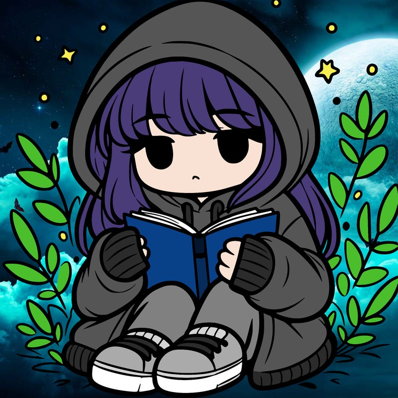 girl in oversized hoodie reading a book