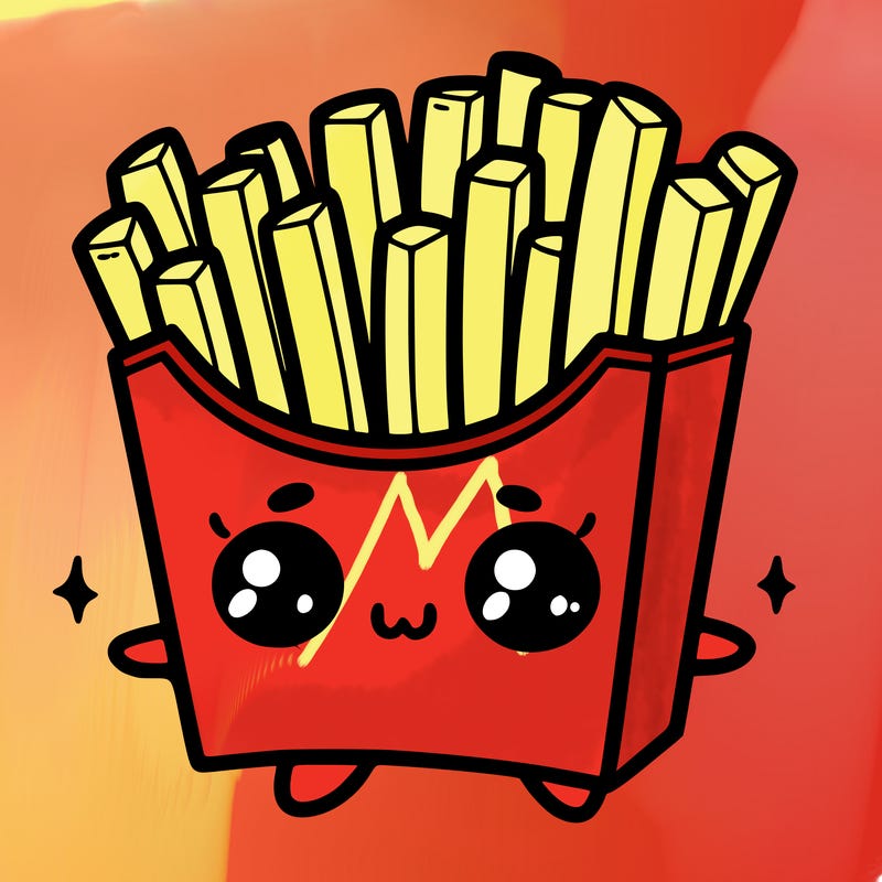 a cute. french fries