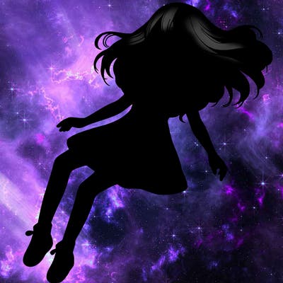 realistic girl floating