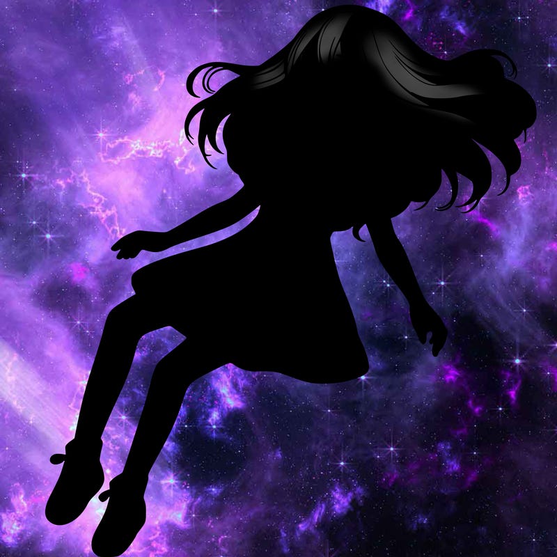 realistic girl floating