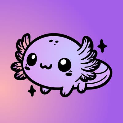 cute easy baby axolotl