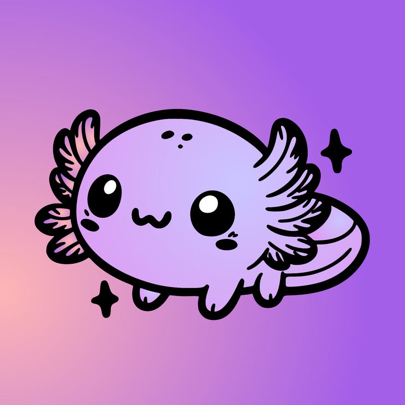 cute easy baby axolotl