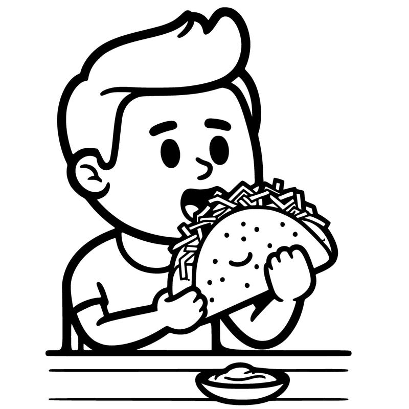 guy eating a taco