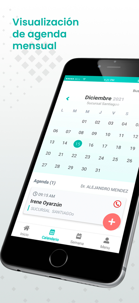 DENTIDESK APP - DENTIDESK mobile app screen displaying a monthly dental appointment schedule and patient details