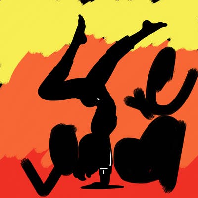 'woman doing a handstand