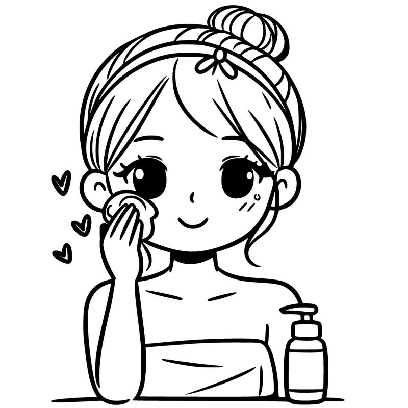 girl doing skincare