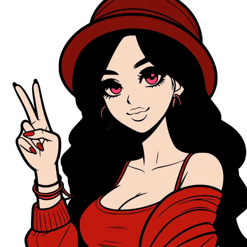 a model holding up the peace sign