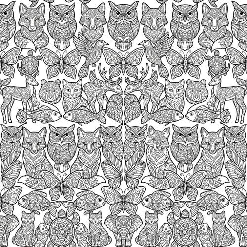 Animal Motif Grid Patterns