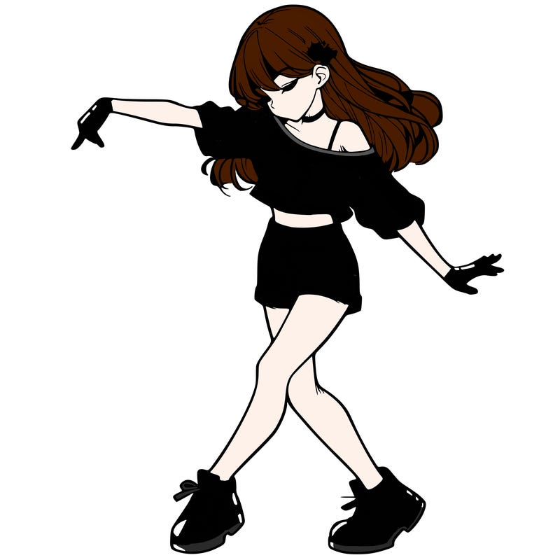 realistic girl danceing