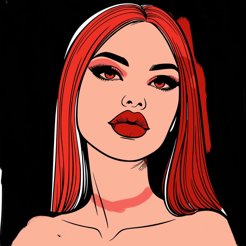 realistic woman with full lips