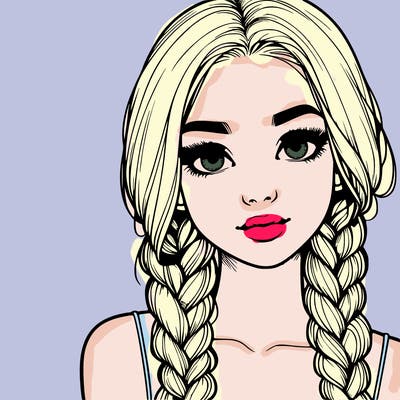 realistic girl with braids