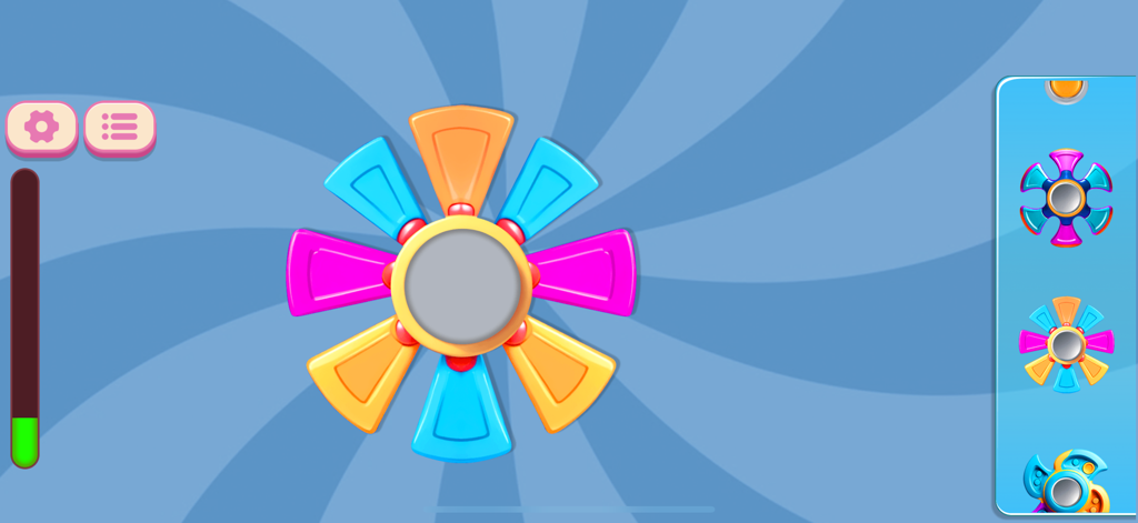 My Toy Set Mobile Game - A colorful digital fidget spinner toy within the My Toy Set mobile game interface
