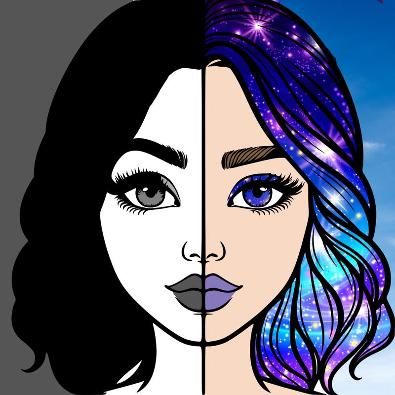 realistic girl split half