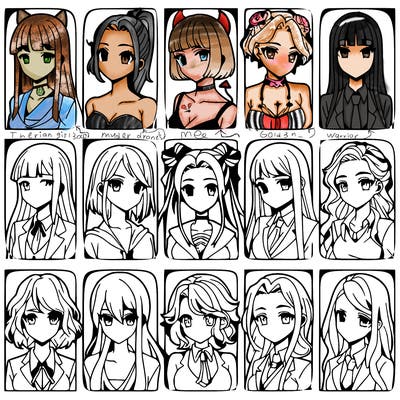 girls that look diffrent anime