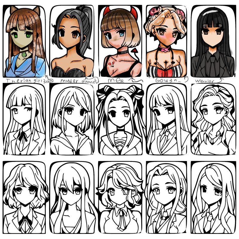 girls that look diffrent anime