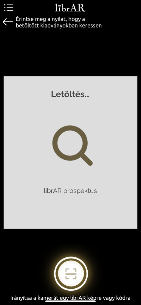 librAR app augmented reality scanning interface