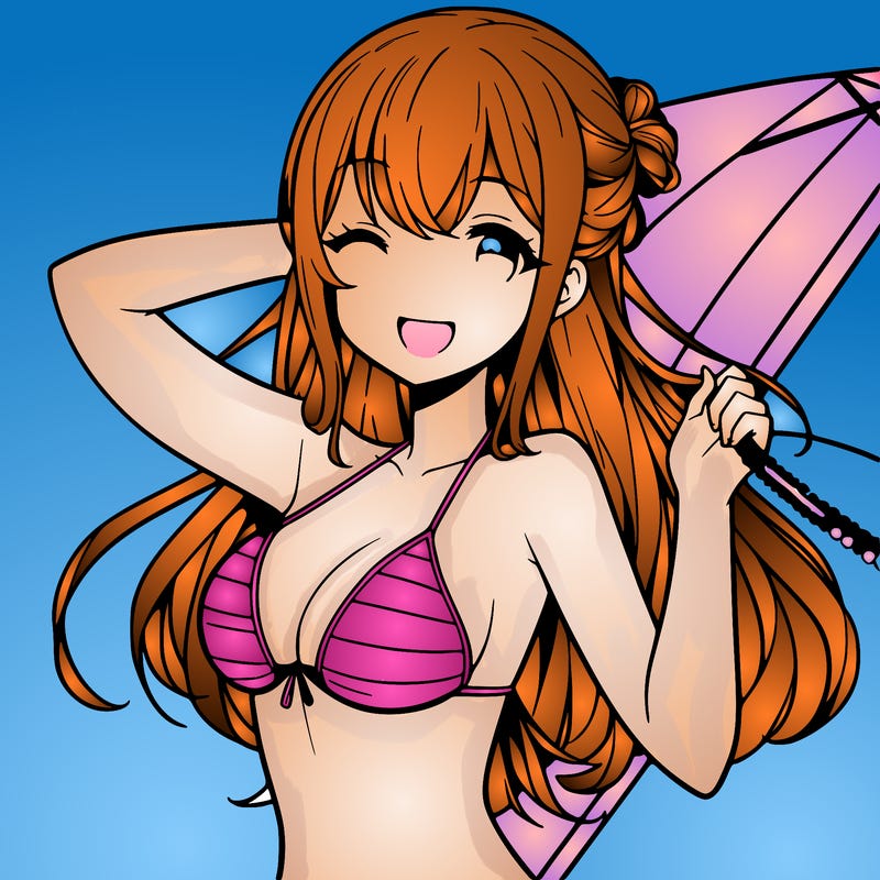 manga girl in bikini