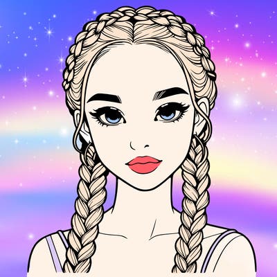 realistic girl with braids