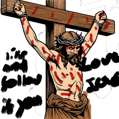 jesus realistic on the cross