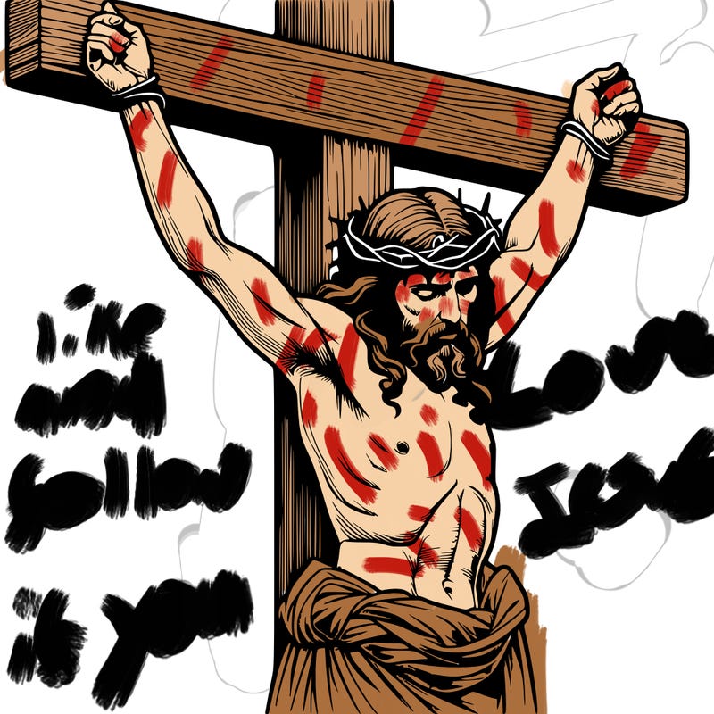 jesus realistic on the cross