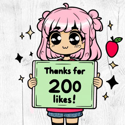 girl holding sign that says thanks for 200 likes!