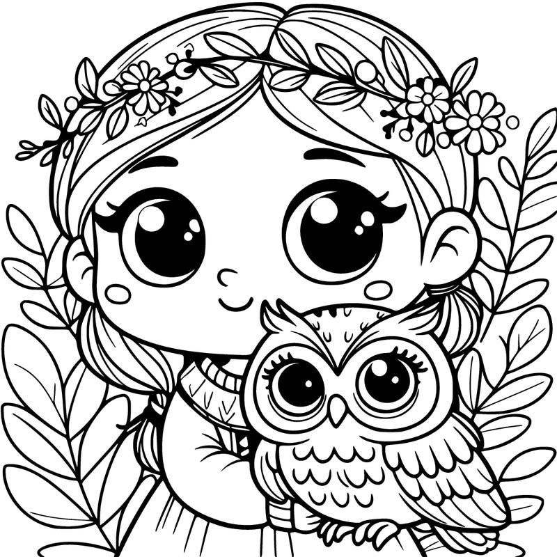 little girl with an owl