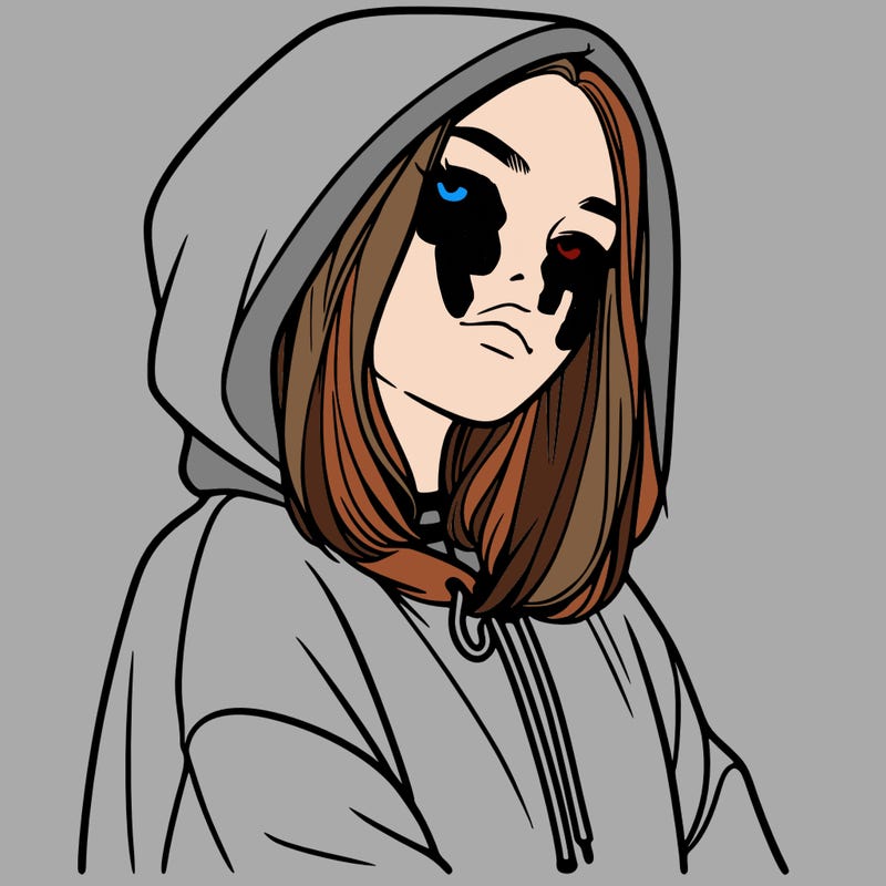 a realistic girl in a hoodie