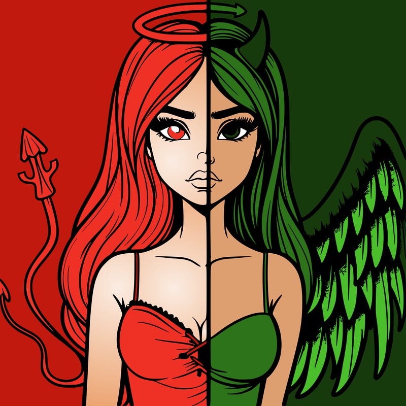 devil vs angel realistic girl