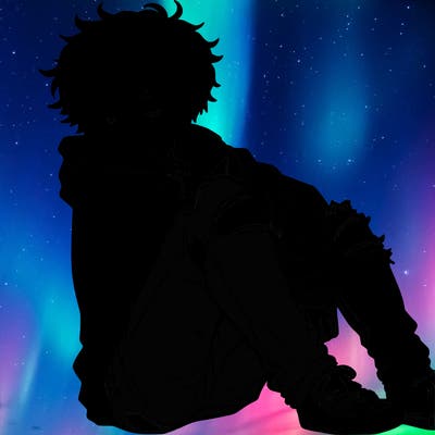 a male hoddie ripped jeans messy hair anime