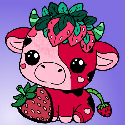 cute strawberry cow