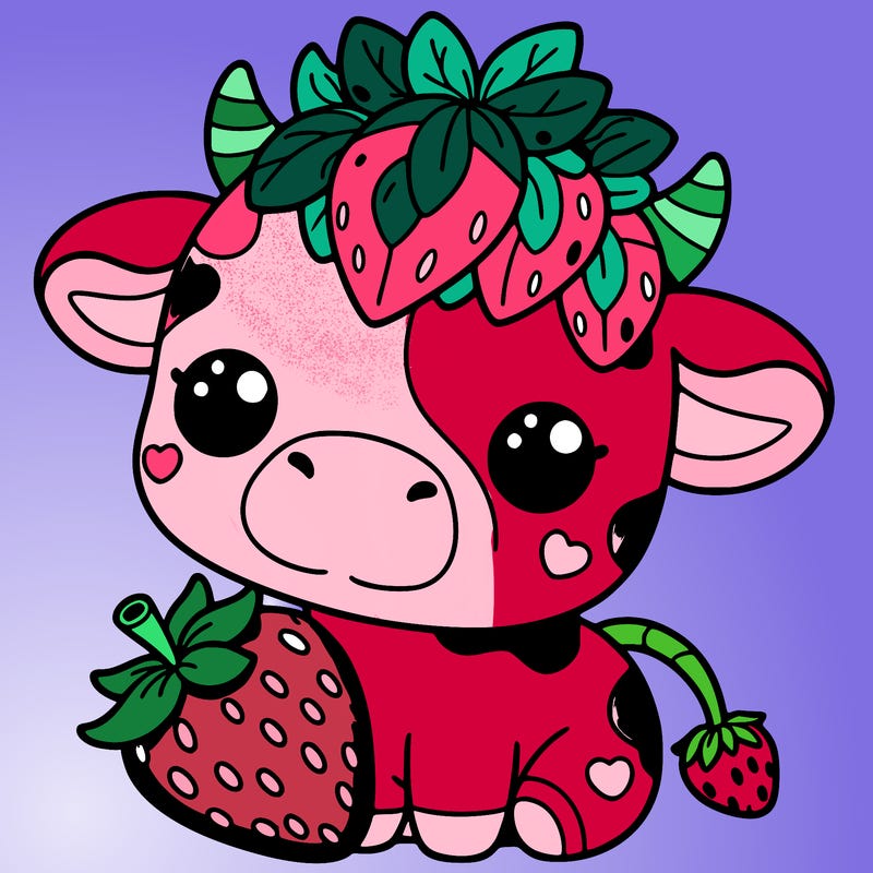 cute strawberry cow