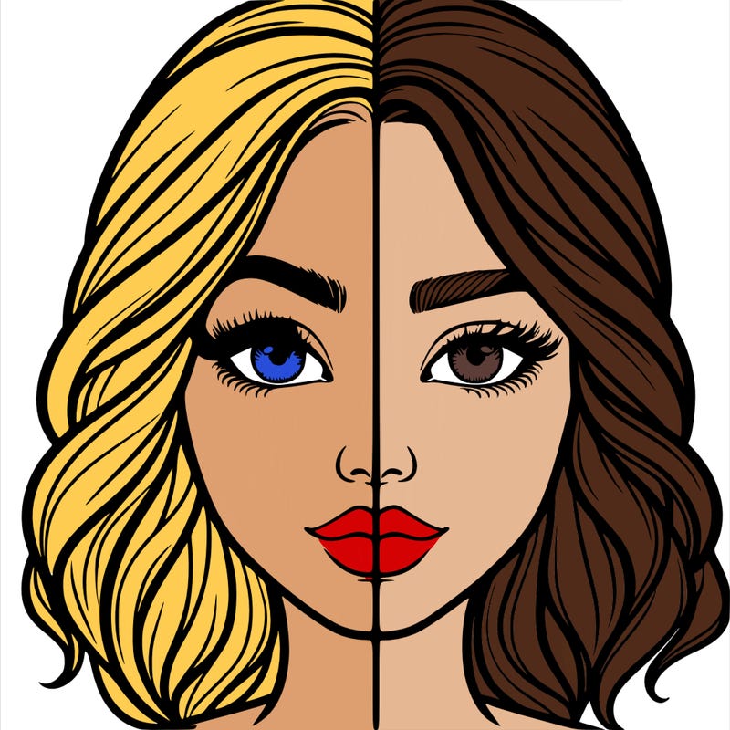 realistic girl split half