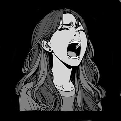 screaming realistic, girl