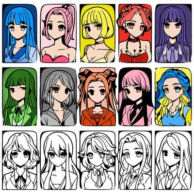 girls that look diffrent anime