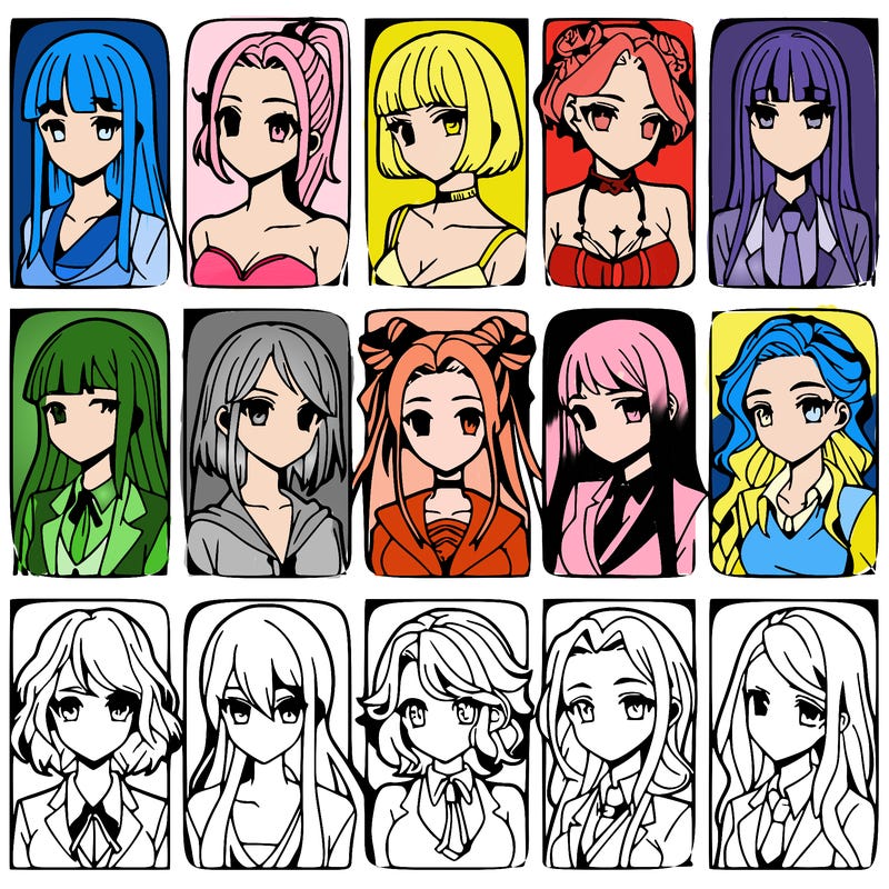 girls that look diffrent anime