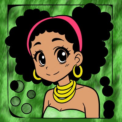 african american anime girl