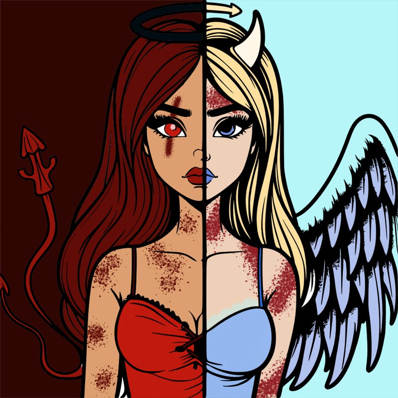 devil vs angel realistic girl