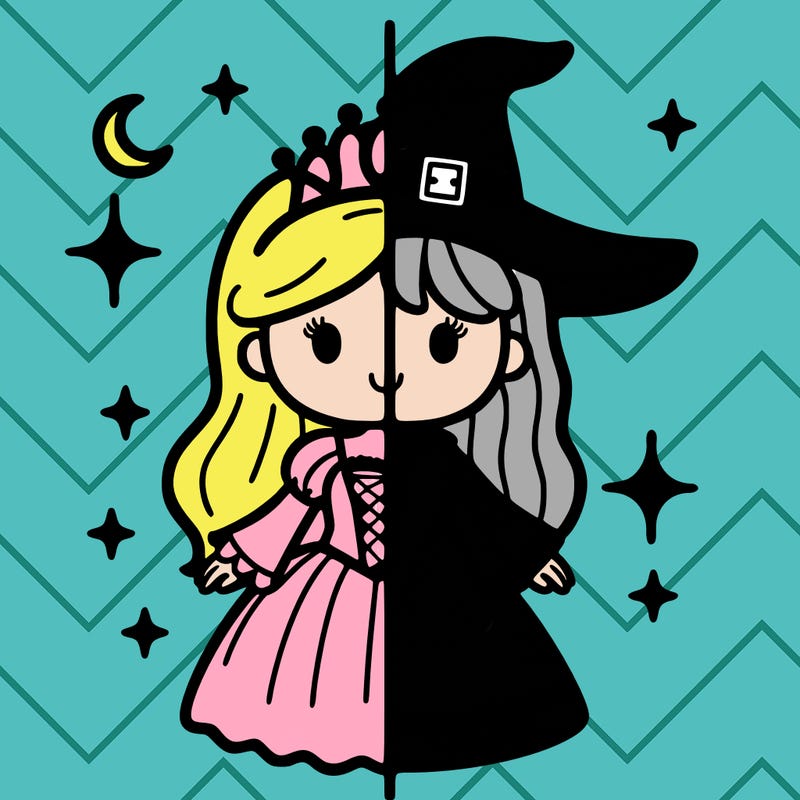 split princess and witch