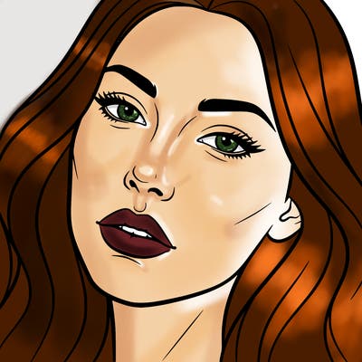 realistic woman's face with beautiful features .