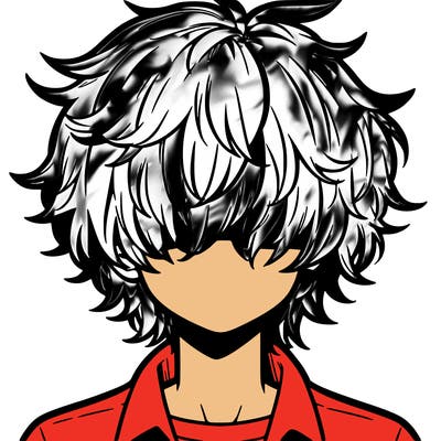 manga boy fluffy hair covering his eyes