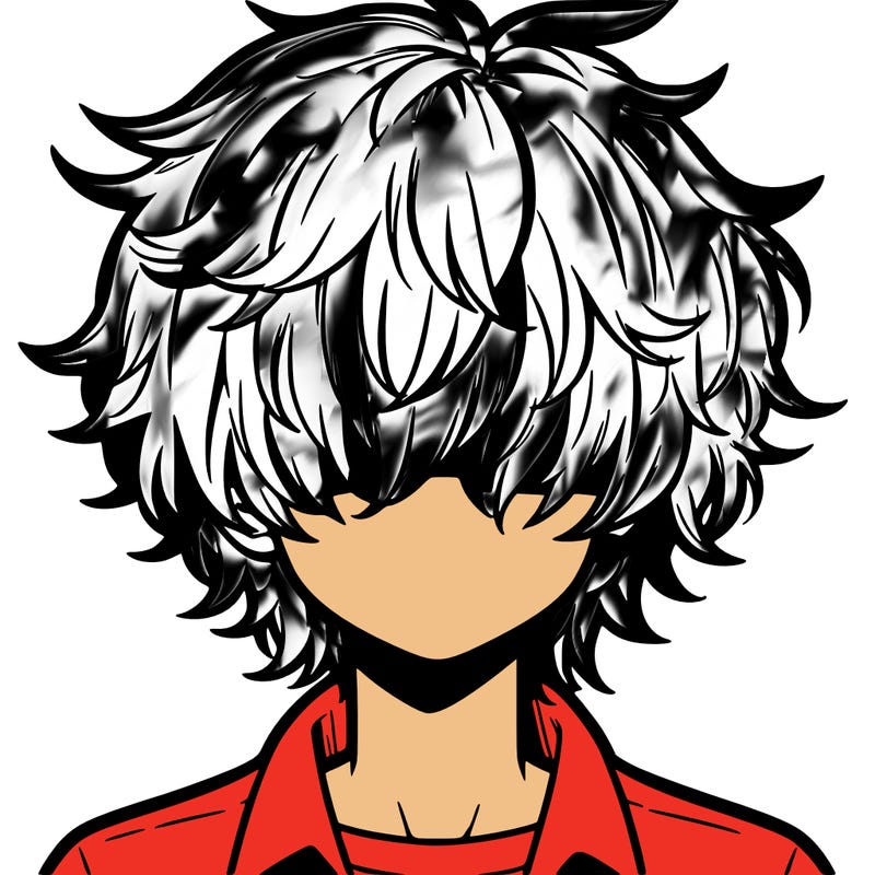 manga boy fluffy hair covering his eyes