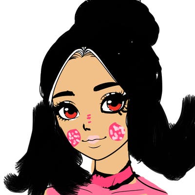 realistic pretty girl with hair in bun